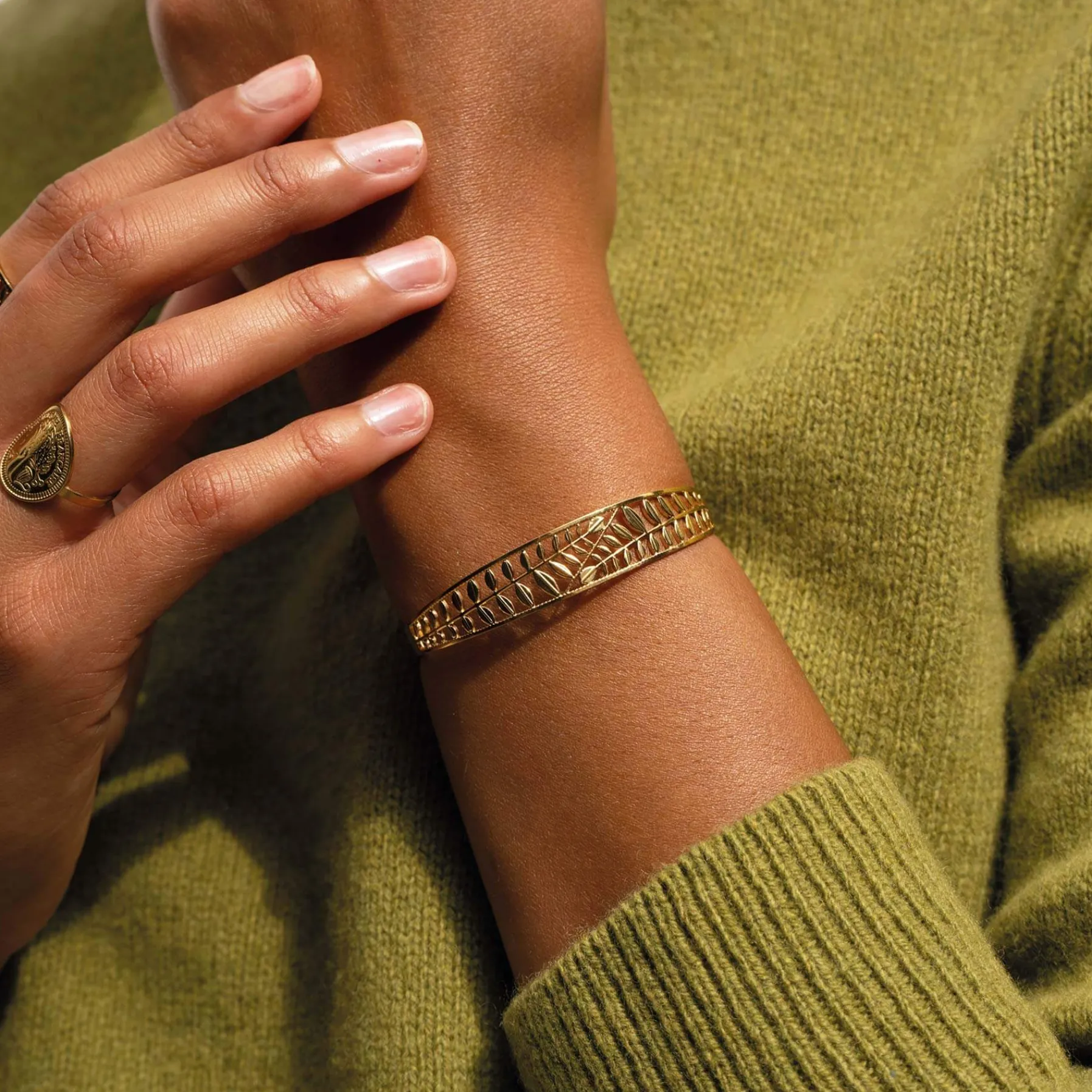 Femme Luzaka Bracelets<Jonc Rameau acier doré or