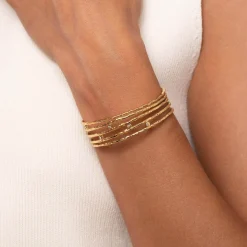 Femme Luzaka Bracelets<Jonc Saturne acier doré or