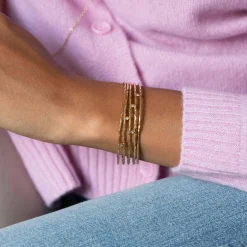 Femme Luzaka Bracelets<Jonc Saturne acier doré or
