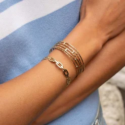 Femme Luzaka Bracelets<Jonc Saturne acier doré or