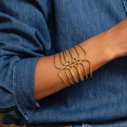 Femme Luzaka Bracelets<Manchette Curby acier doré or