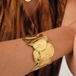 Femme Luzaka Bracelets<Manchette Ruby acier doré or