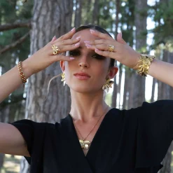 Femme Luzaka Bracelets<Manchette Sofia acier doré or