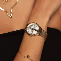 Femme Luzaka Montres Femme<Montre Arbre de vie acier dorée or