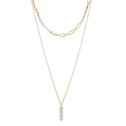 Femme Luzaka Colliers<Multi rangs Amazonite doré or