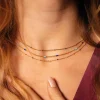 Femme Luzaka Colliers<Multi rangs Bilbao bleu acier doré or