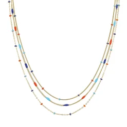 Femme Luzaka Colliers<Multi rangs Bilbao bleu acier doré or