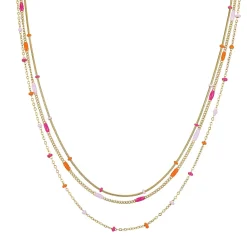 Femme Luzaka Colliers<Multi rangs Bilbao mauve acier doré or