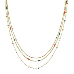 Femme Luzaka Colliers<Multi rangs Bilbao vert acier doré or