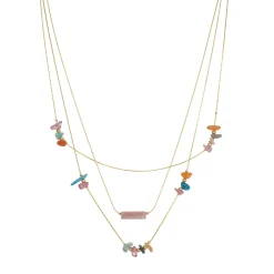 Femme Luzaka Colliers<Multi rangs Cassandre acier doré or