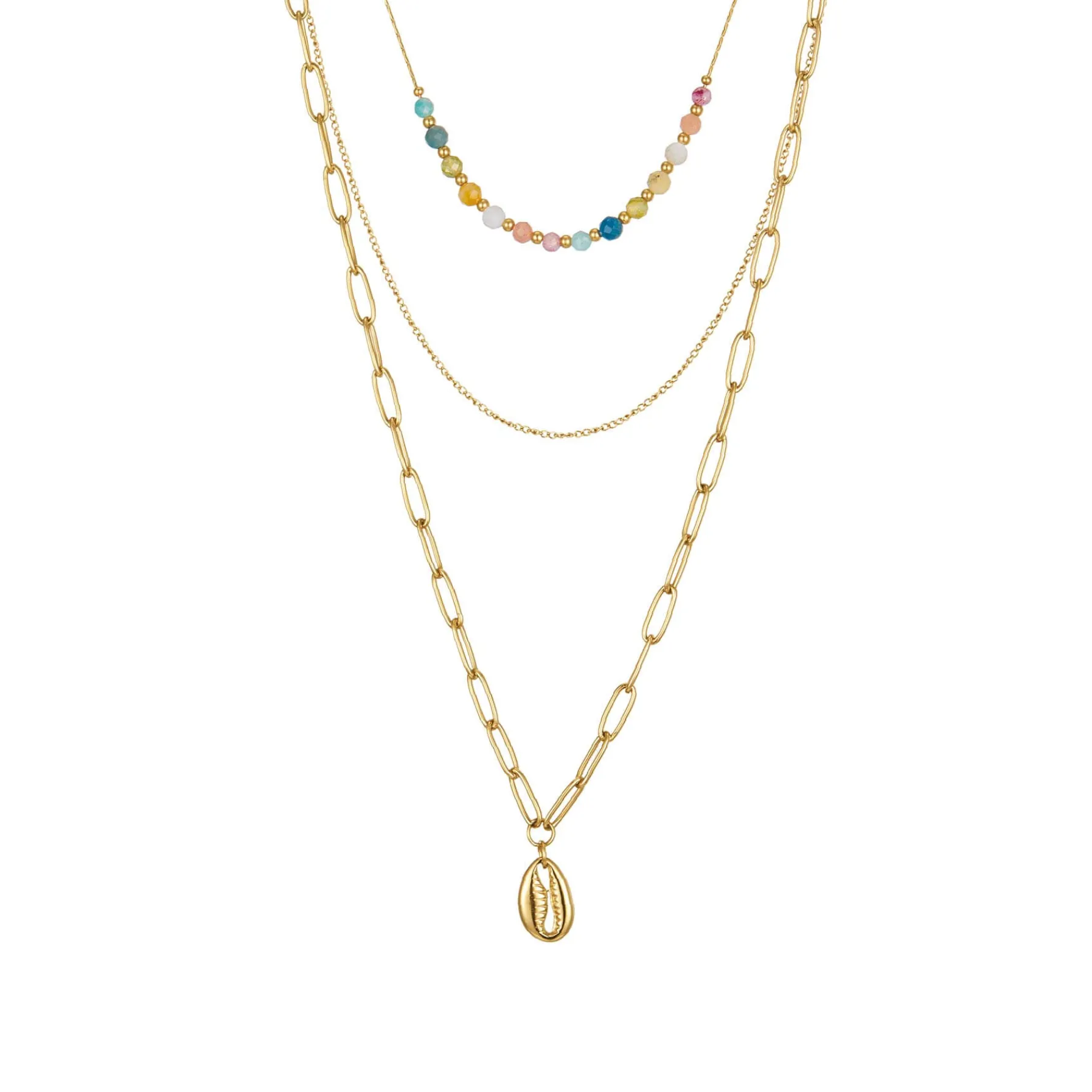 Femme Luzaka Colliers<Multi rangs Coquillage doré