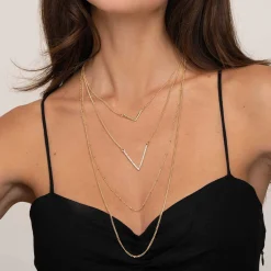 Femme Luzaka Colliers<Multirangs 4 chaînes V doré