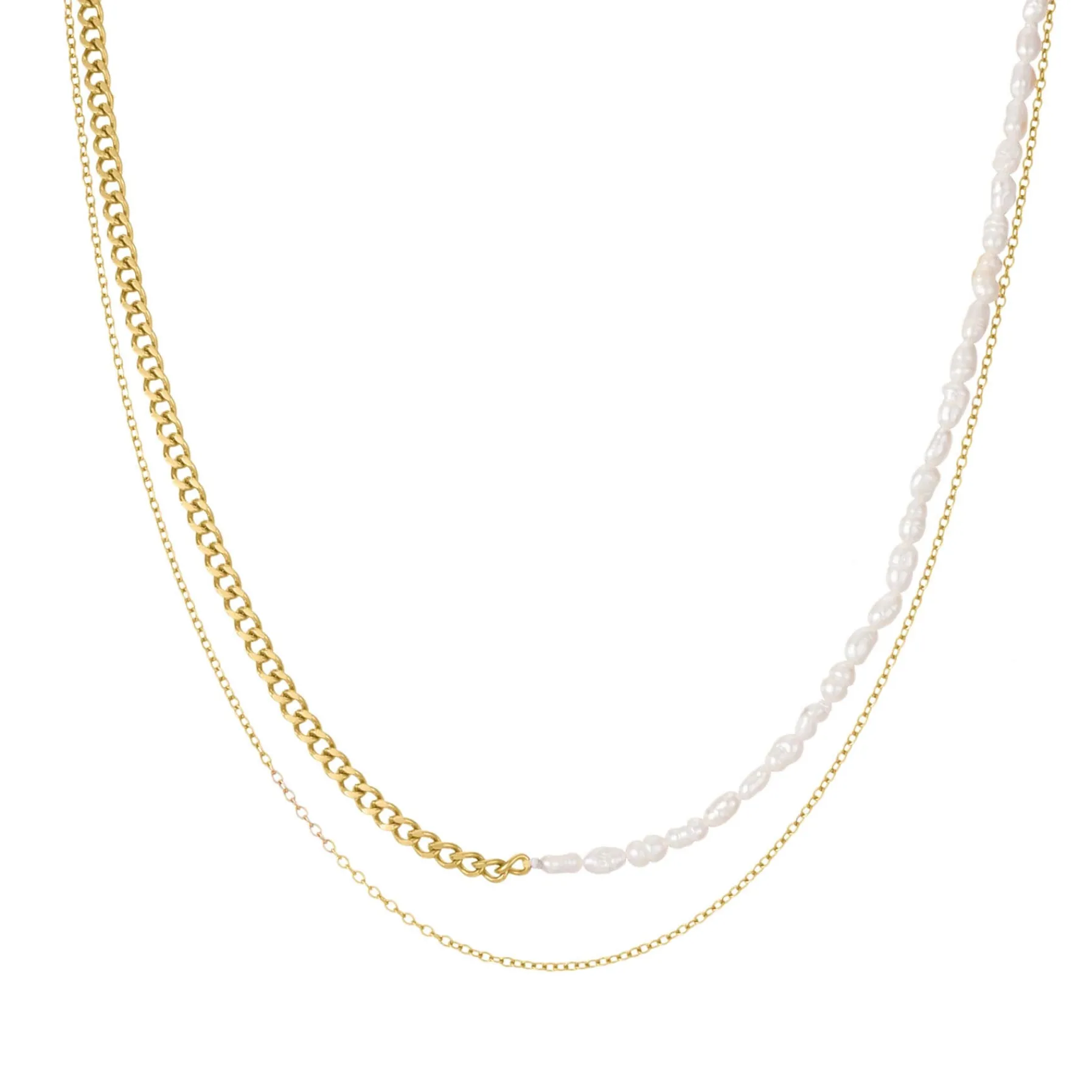 Femme Luzaka Colliers<Multirangs Duo acier doré perles