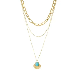 Femme Luzaka Colliers<Multirangs Enya Turquoise