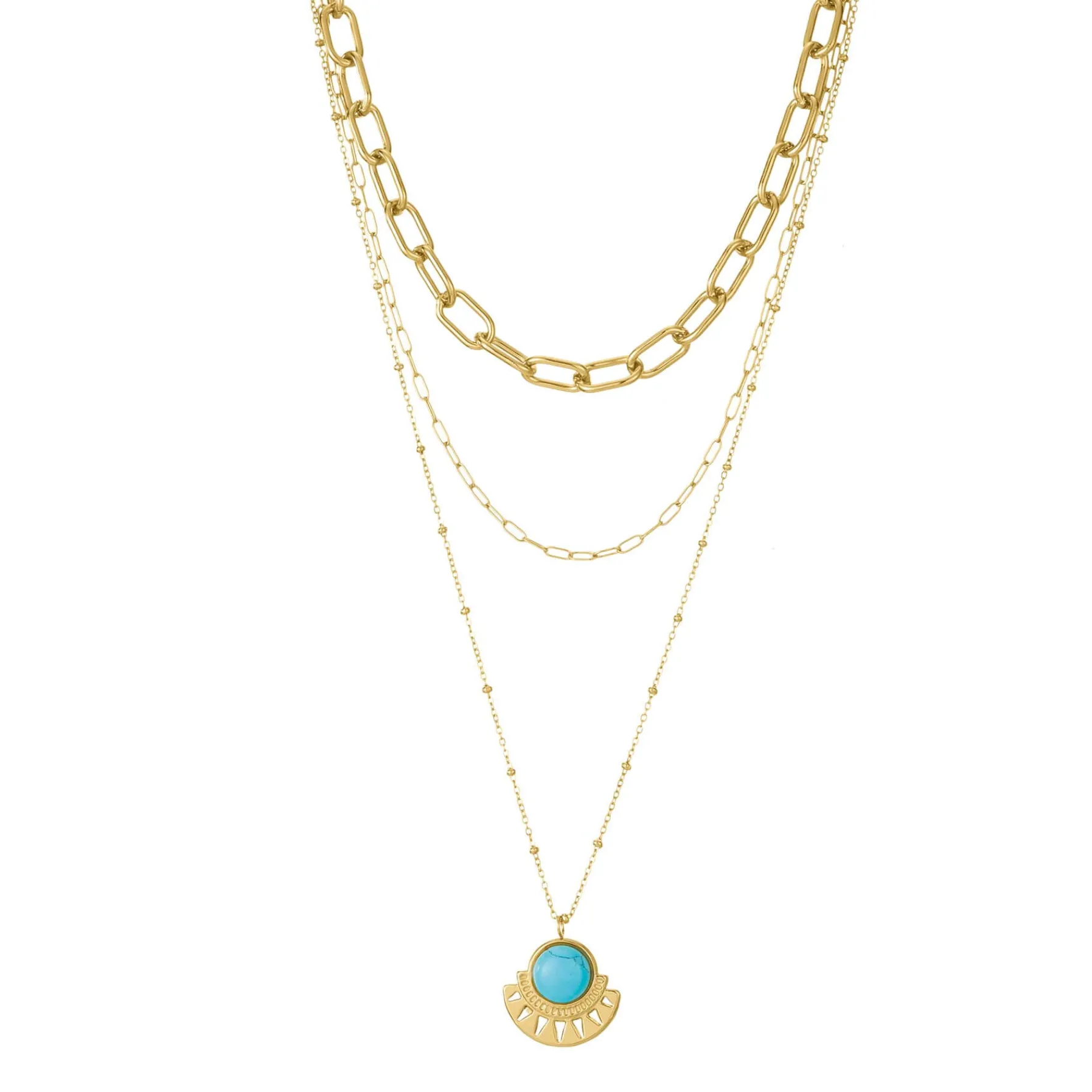 Femme Luzaka Colliers<Multirangs Enya Turquoise