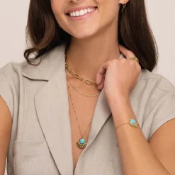 Femme Luzaka Colliers<Multirangs Enya Turquoise