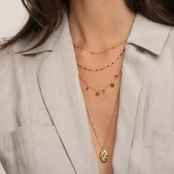 Femme Luzaka Colliers<Multirangs Hestia acier doré