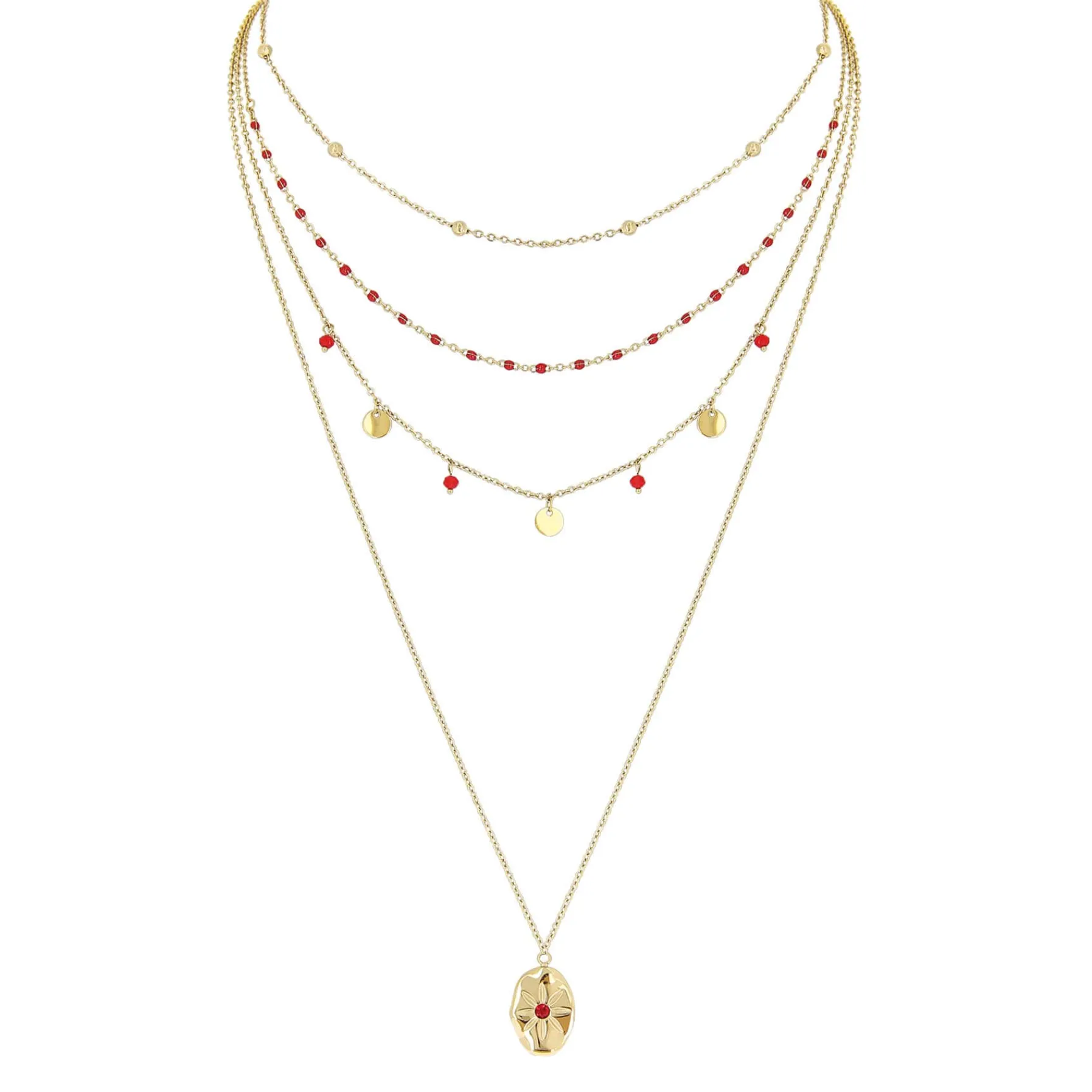 Femme Luzaka Colliers<Multirangs Hestia acier doré