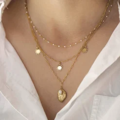 Femme Luzaka Colliers<Multirangs Poème acier doré or