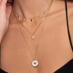 Femme Luzaka Colliers<Multirangs Étoile Nacre acier doré or