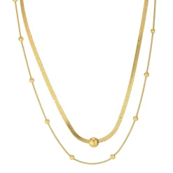 Femme Luzaka Colliers<Multirangs Yéléna acier doré or