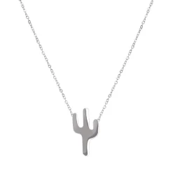 Femme Luzaka Colliers<Pendentif Cactus acier