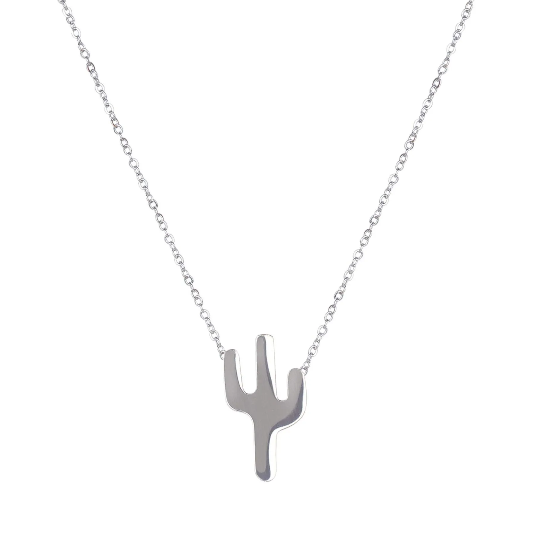 Femme Luzaka Colliers<Pendentif Cactus acier
