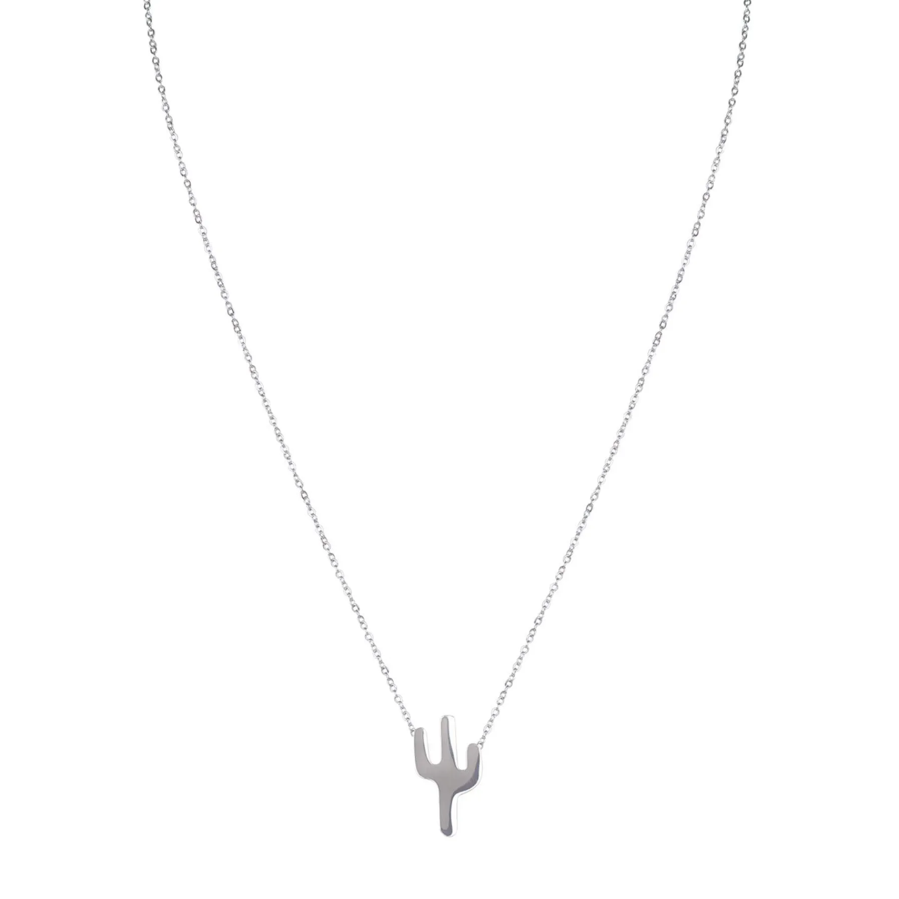 Femme Luzaka Colliers<Pendentif Cactus acier
