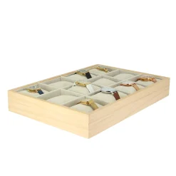 Luzaka Accessoires<Plateau avec coussins bois et lin 3 niveaux