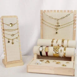 Luzaka Accessoires<Présentoir bois et lin BRACELETS OU COLLIERS