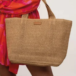 Luzaka Sacs<Sac à main paille pampelone naturel