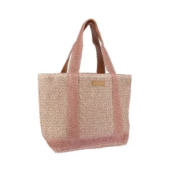 Luzaka Sacs<Sac à main paille pampelone rose