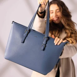 Luzaka Sacs<Sac cabas Ines bleu jean