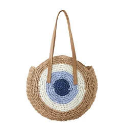 Luzaka Sacs<Sac Paille Bellagio bleu