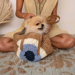 Luzaka Sacs<Sac Paille Bellagio bleu