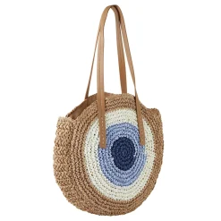 Luzaka Sacs<Sac Paille Bellagio bleu