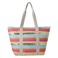 Luzaka Sacs<Sac paille Ibiza rayures