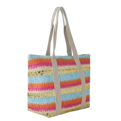 Luzaka Sacs<Sac paille Ibiza rayures