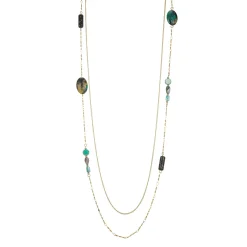 Femme Luzaka Colliers<Sautoir Lola acier doré or et pierres