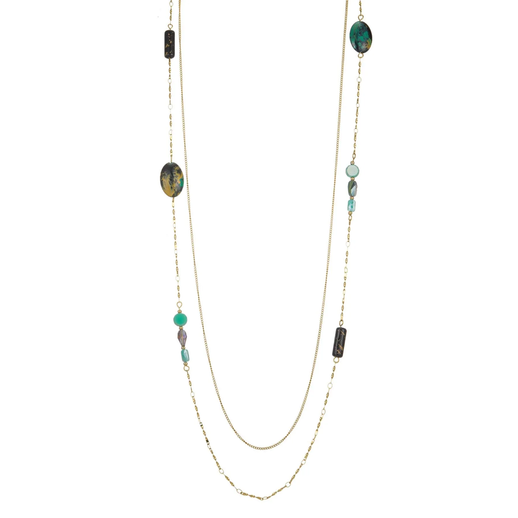 Femme Luzaka Colliers<Sautoir Lola acier doré or et pierres