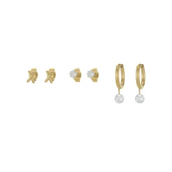 Femme Luzaka Boucles<Set 3 paires de boucles Aténa acier doré or